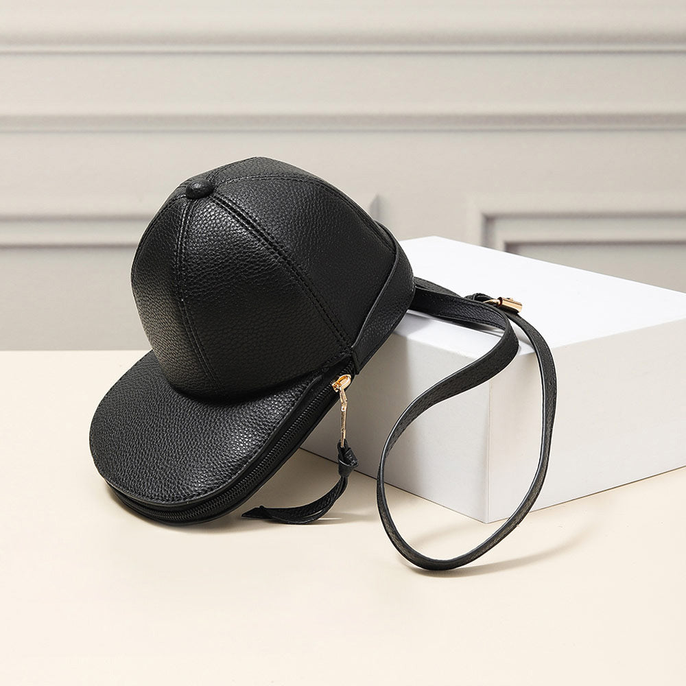 

Сумка-кепка из искусственной кожи через плечо FASHNZFAB, черный