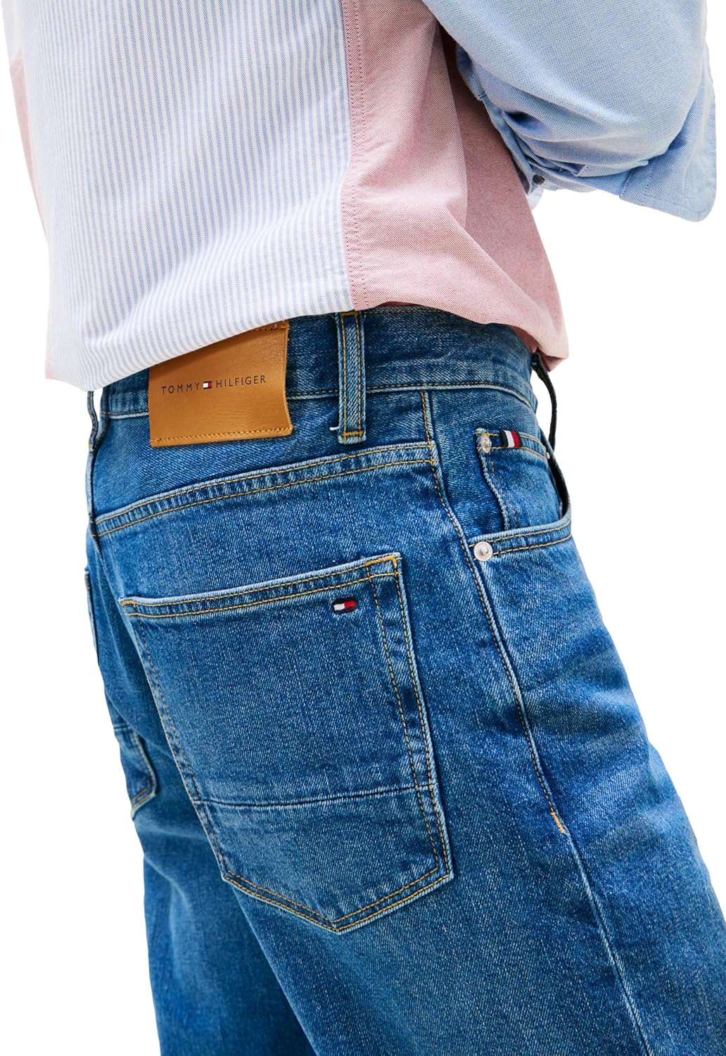 Джинсы Tommy Hilfiger Straight Fit Stretch для мужчин, Med Indigo — фото 2