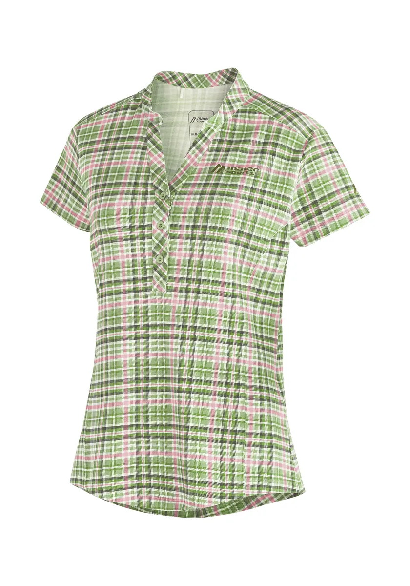 

Функциональная блузка Maier Sports "Enz S/S W", женская блузка, дышащая блузка с короткими рукавами, походная блузка, зеленый