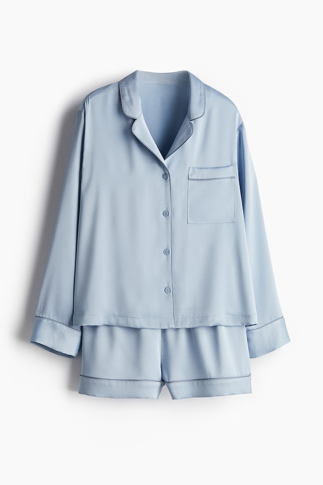 

Атласная пижама H&M, голубой