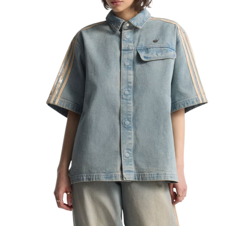 Рубашка Premium Essentials Denim Shirt Shortsleeve Adidas Originals, индиго — фото 2