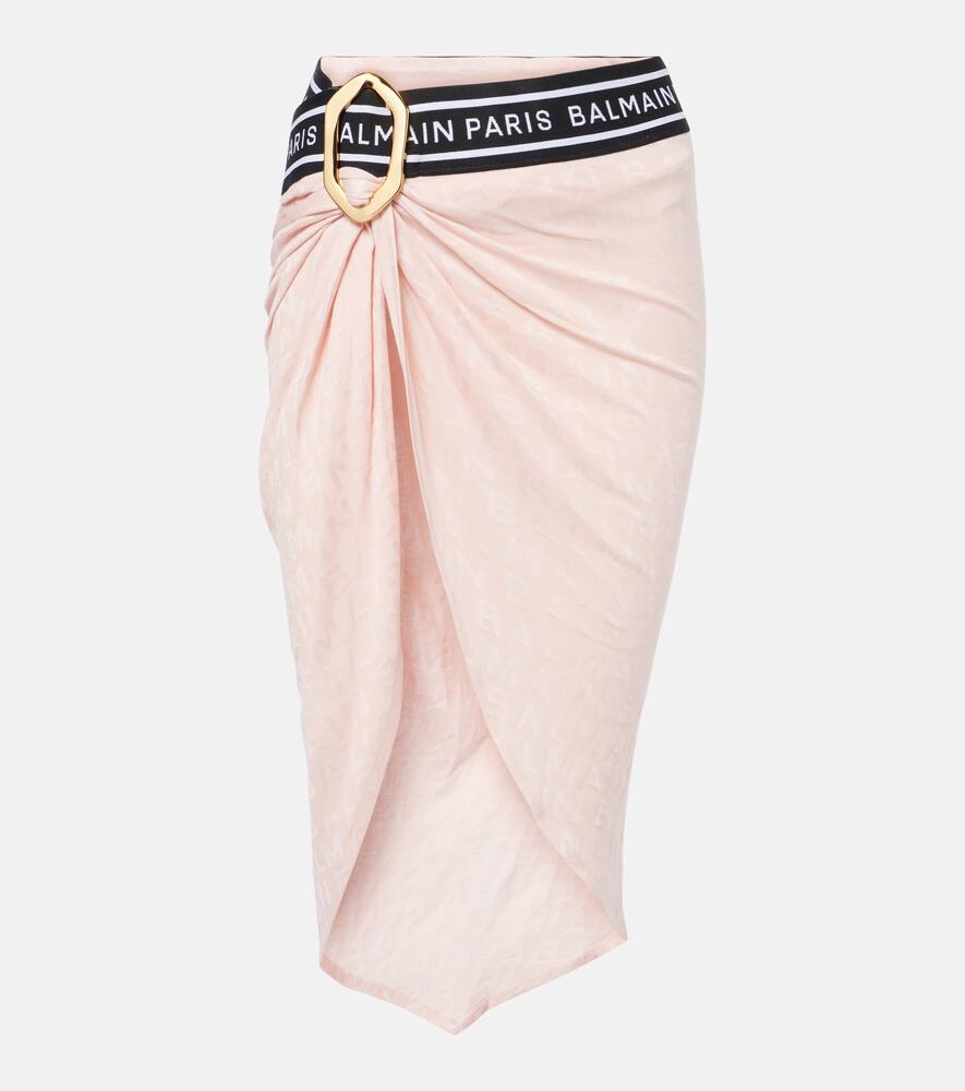 

Вязаный пляжный топ из хлопковой смеси Balmain, Light Pink