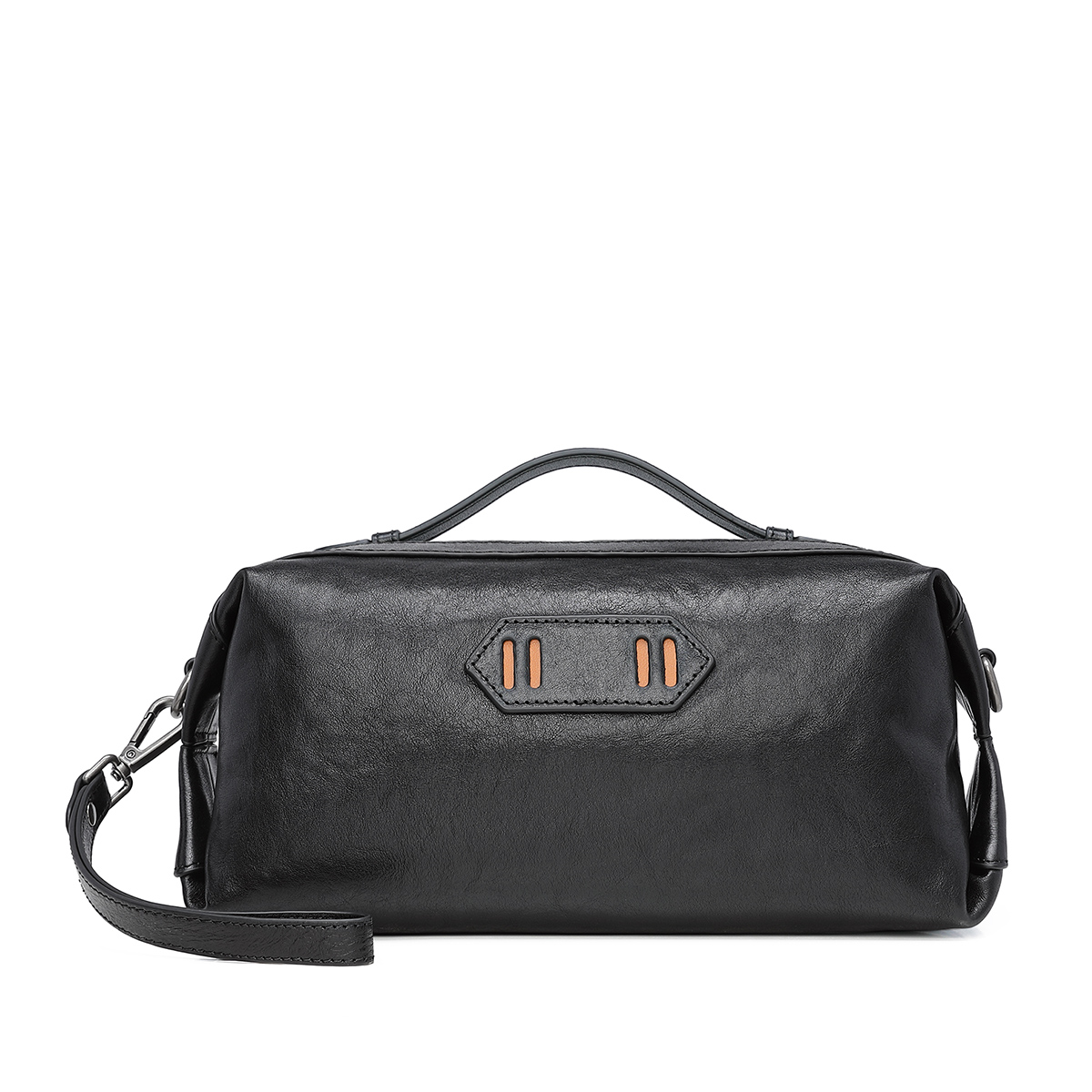 

JAGUAR Мужская черная кожаная сумка через плечо, Black