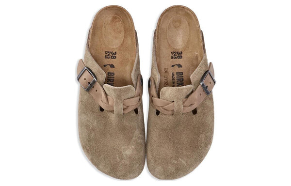 Тапочки boston braided suede leather sandals 'taupe' Birkenstock, бежевый — фото 4