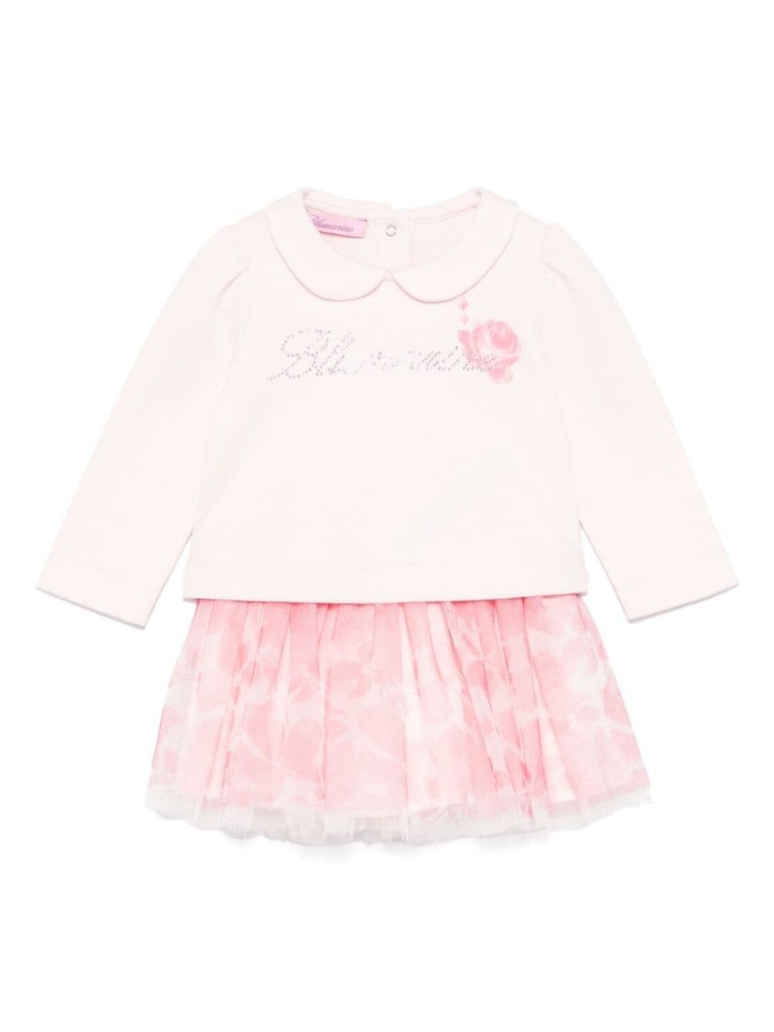 

Miss Blumarine комплект из топа и юбки со стразами, розовый