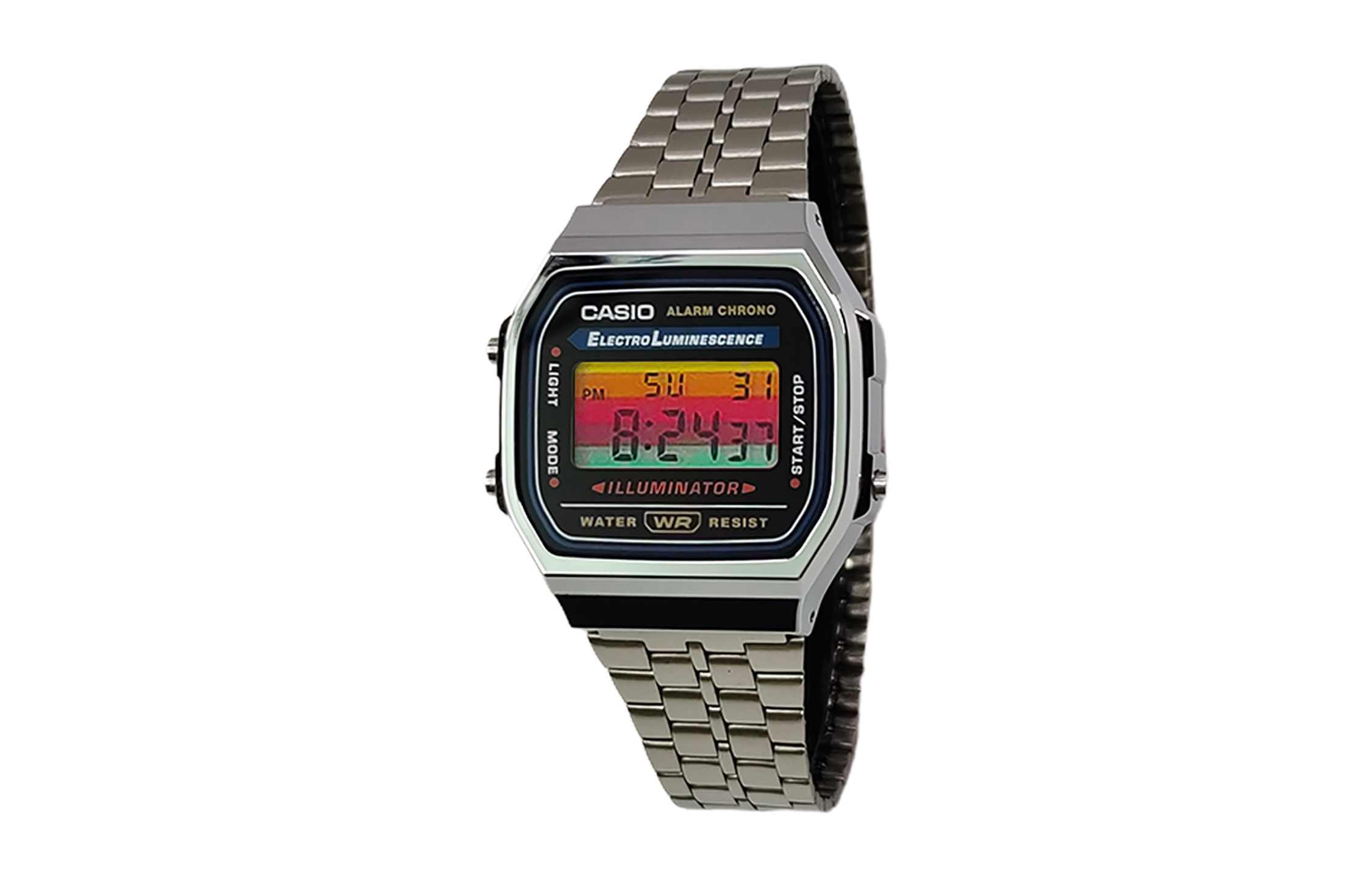 

CASIO Мужские часы Retrofit Series с кварцевым механизмом, стальной браслет, черный циферблат