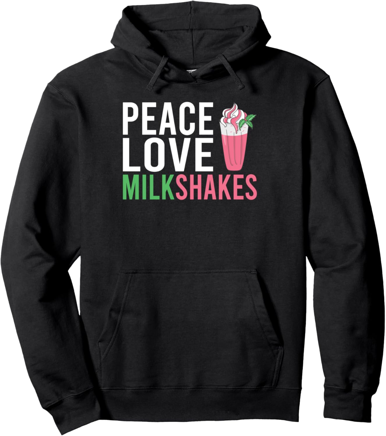 

Худи Мир, любовь, молочный коктейль Love Milkshakes Gift, черный