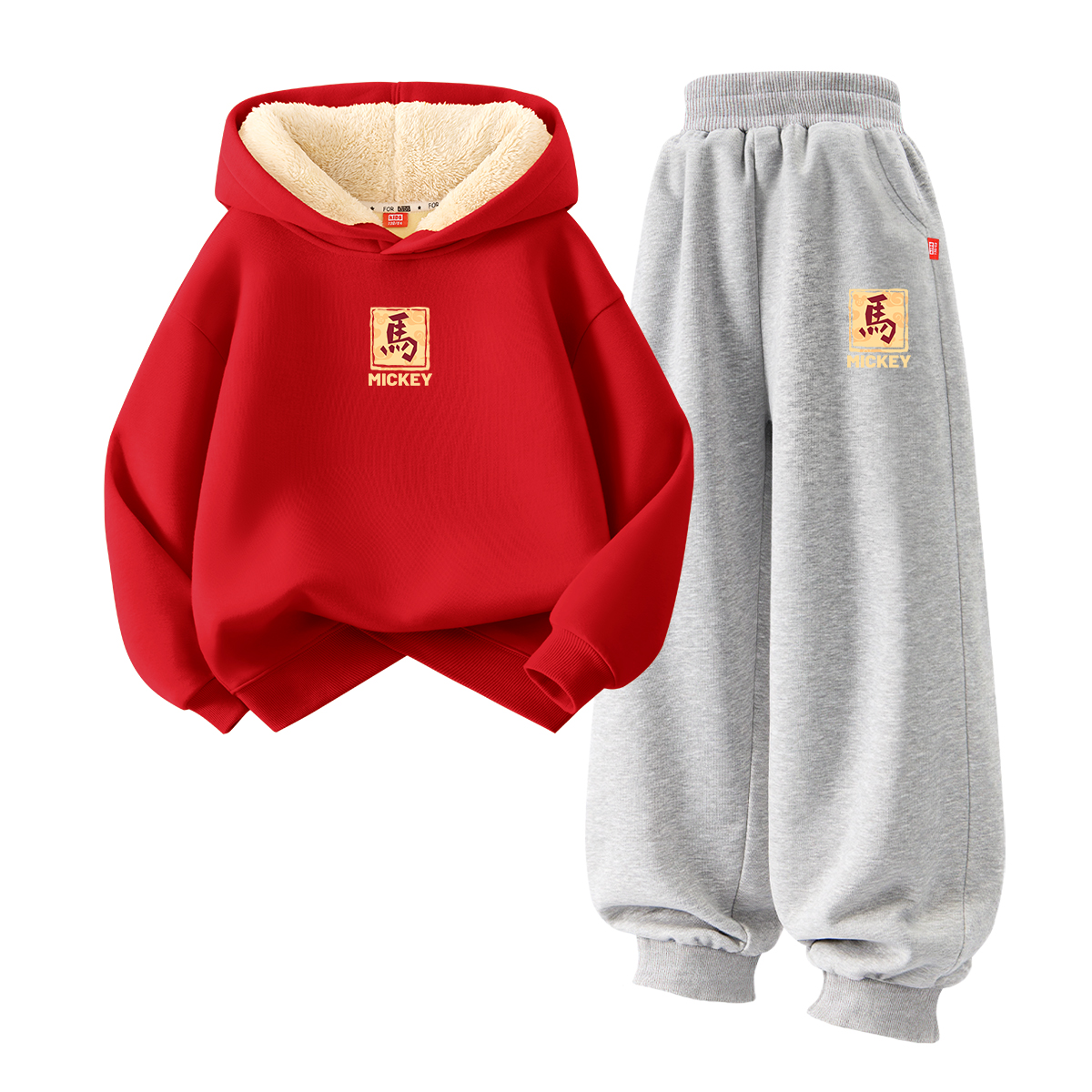 

Детская повседневная спортивная одежда Disney, [thickened and fleece-lined]de fuma brand k_mid красный+de fuma brand k серый