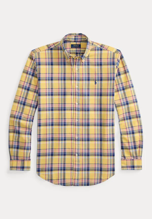 Рубашка оксфордская tattersall, сшитая на заказ Polo Ralph Lauren, Yellow/Pink Multi — фото 4
