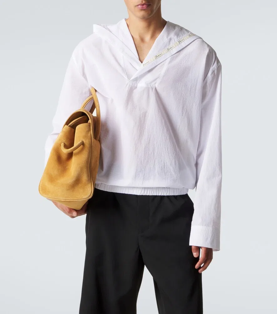 Рубашка Haut Marin из смесовой хлопковой ткани Jacquemus, белый — фото 3
