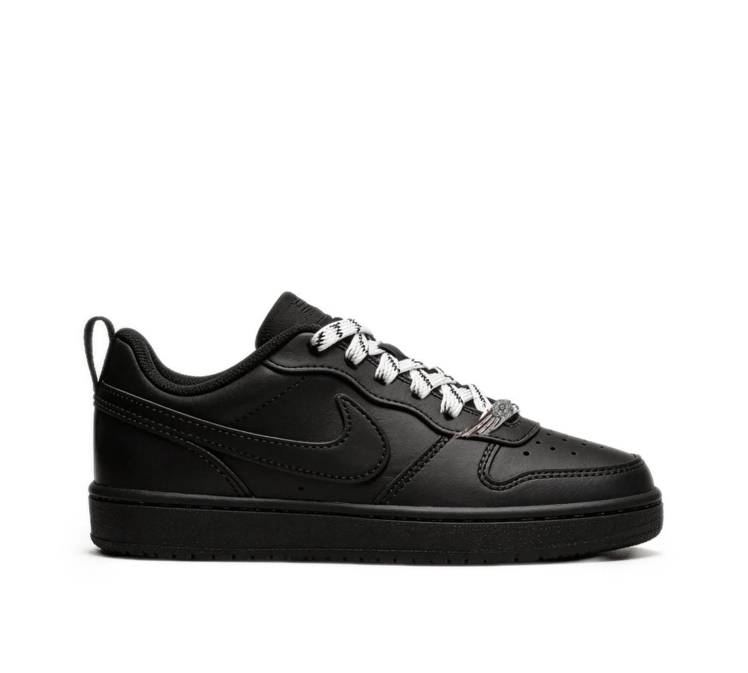Кроссовки для скейтбординга детские Court Borough Dark Chocolate With Polka Dot Abrasion Resistant Low top Black White Nike — фото 4