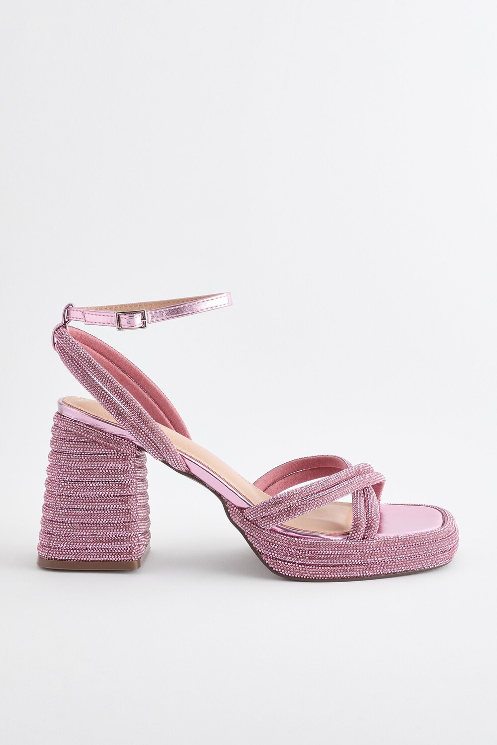 Туфли на высоком каблуке и туфли на платформе с кристаллами Forever Comfort Next, розовый — фото 2