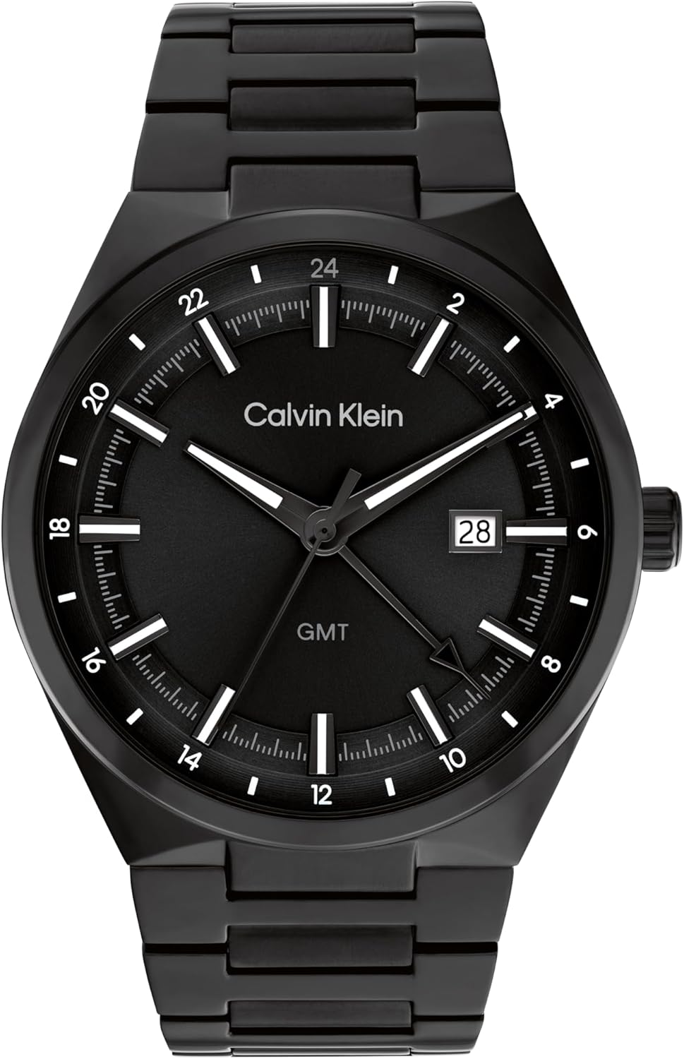 

Calvin Klein Men's Distinguish - кварцевые часы 44 мм, 3 часа, браслет из нержавеющей стали - современные стильные часы - подарок для него, Black