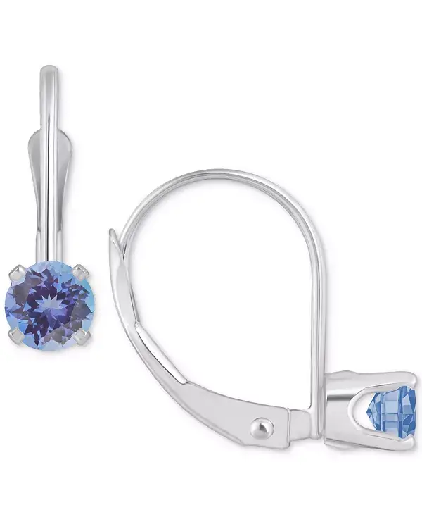 

Серьги-Гвоздики с изумрудами-солитерами (1/2 карата) из 14-каратного белого золота (также с рубинами, сапфирами и танзанитами) Macy'S, tanzanite