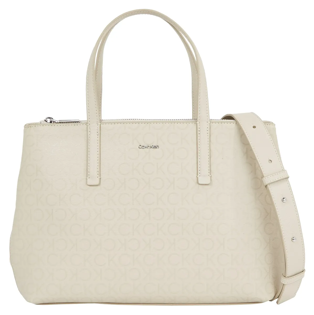 

Сумка-шоппер Calvin Klein "CK MUST TOTE MD_EPI MONO" с изящным принтом логотипа по всей поверхности женская сумка женская, бежевый
