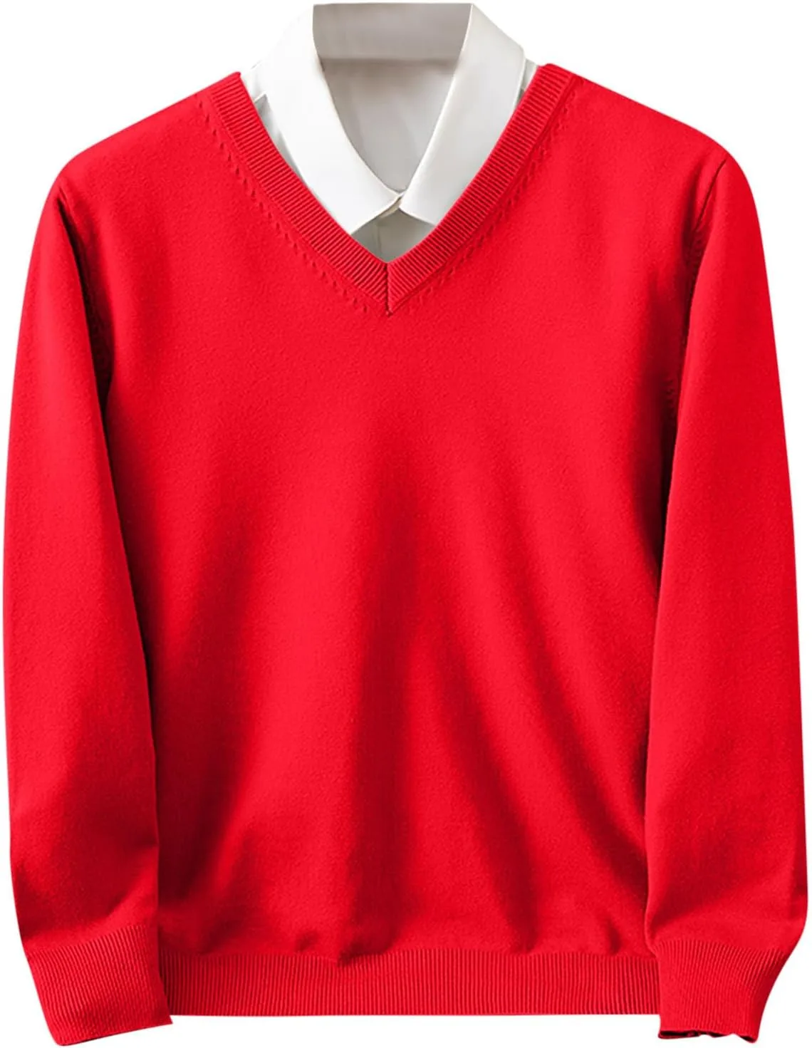 

Мужской свитер V-образным вырезом Slim Fit легкий