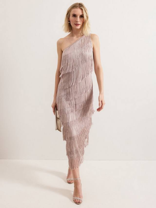 

Дружелюбное платье с бахромой Phase Eight, цвет Latte