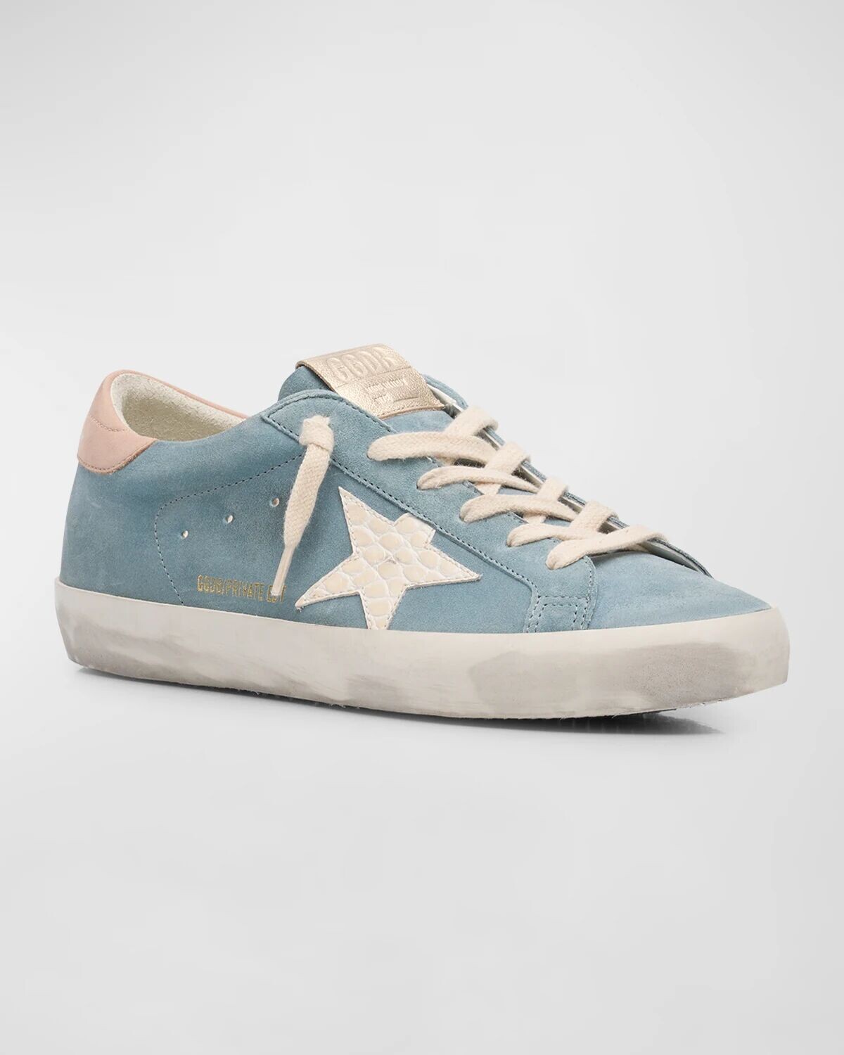 Кроссовки Superstar из смесовой кожи Golden Goose, цвет Silver Blue Butter Rose Dust — фото 3