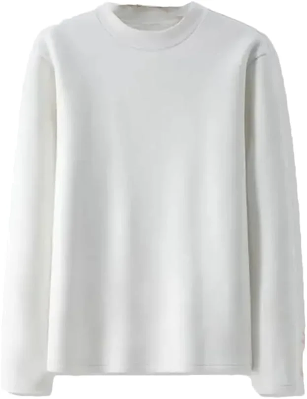 

Мужской полувысокий воротник теплый флисовый пуловер с круглым вырезом и длинными рукавами