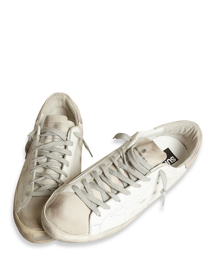 Мужские кроссовки Golden Goose Super Star на шнуровке, белый — фото 2