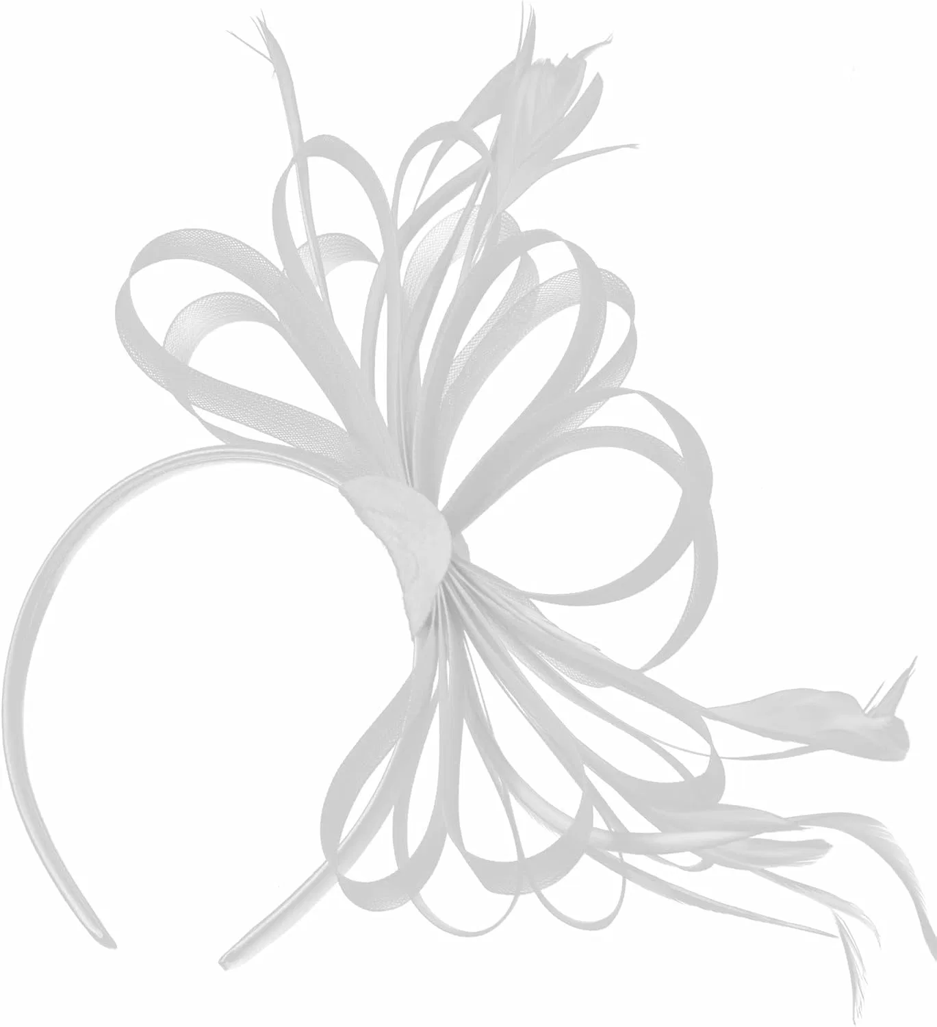 Женский фасинатор «Large Net Hat and Feather» от Caprilite Caprilite, White