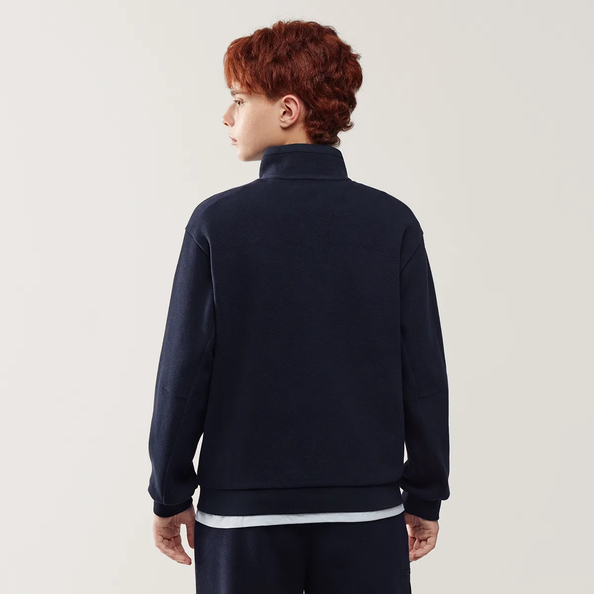 Свитшот с воротником стойкой и молнией, свободный, детский FILA KIDS, P-NV Legend Blue — фото 3