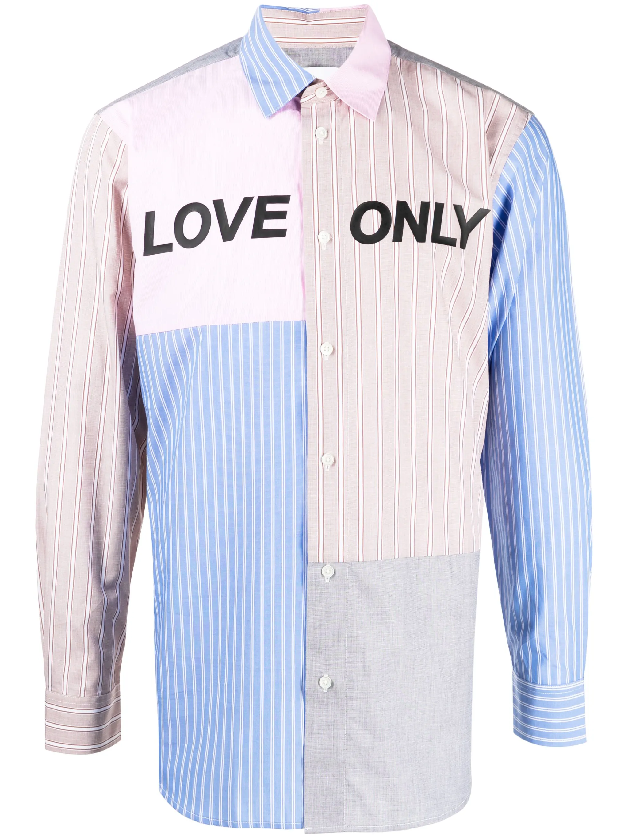 

Рубашка в технике пэчворк с надписью Ports V, мультиколор