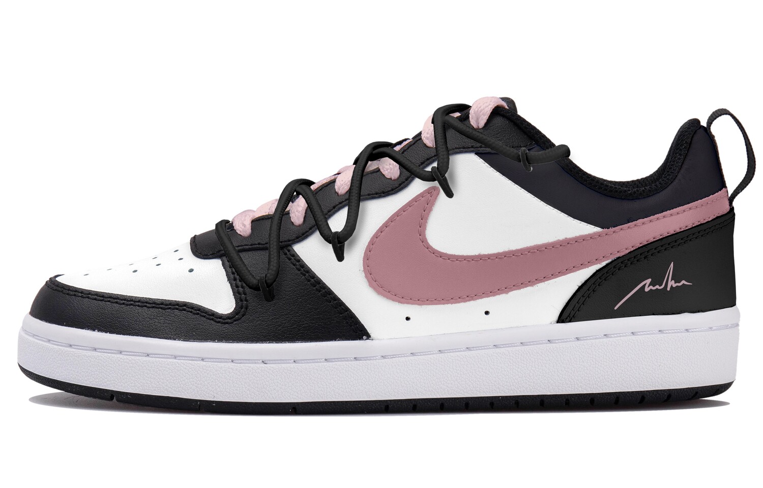 

Кроссовки Nike Court Borough Skateboarding Shoes Women's Low-top White/black/pink, розовый