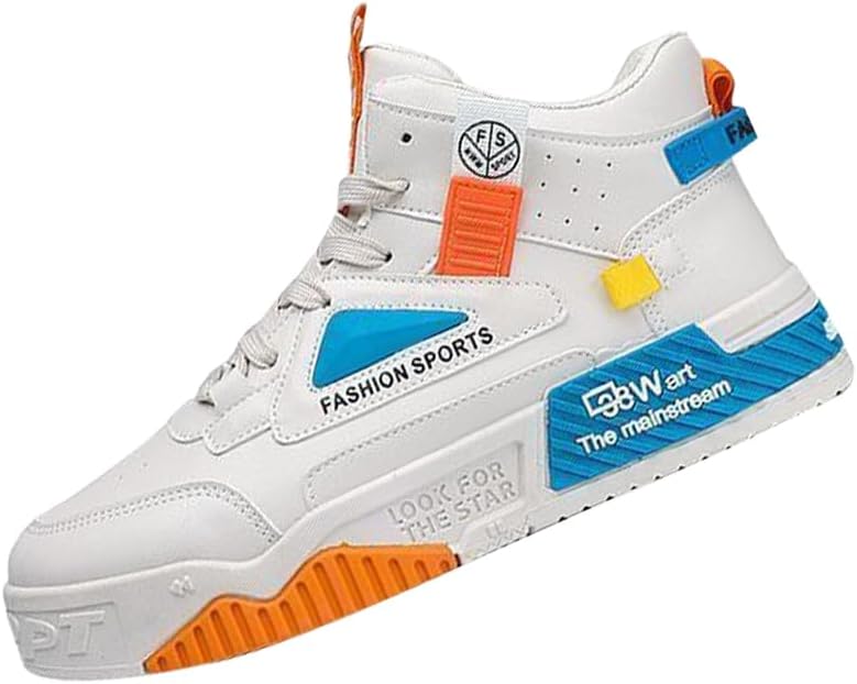 

Мужские высокие кеды для скейтборда - модные разноцветные кроссовки на шнуровке с противоскользящей подошвой для активного отдыха на улице Clolinde