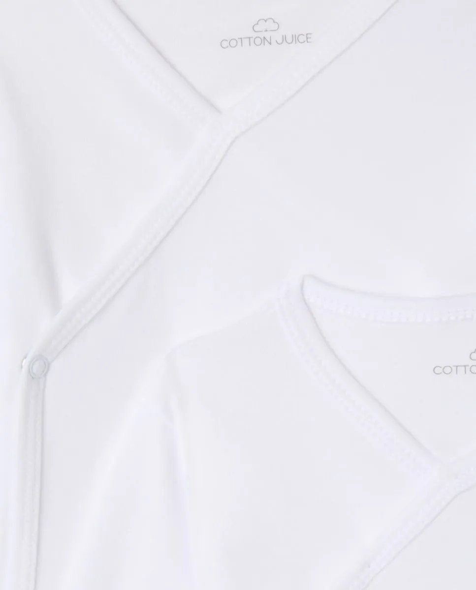 Набор из 2 детских бодиков с длинным рукавом Cotton Juice, белый — фото 3