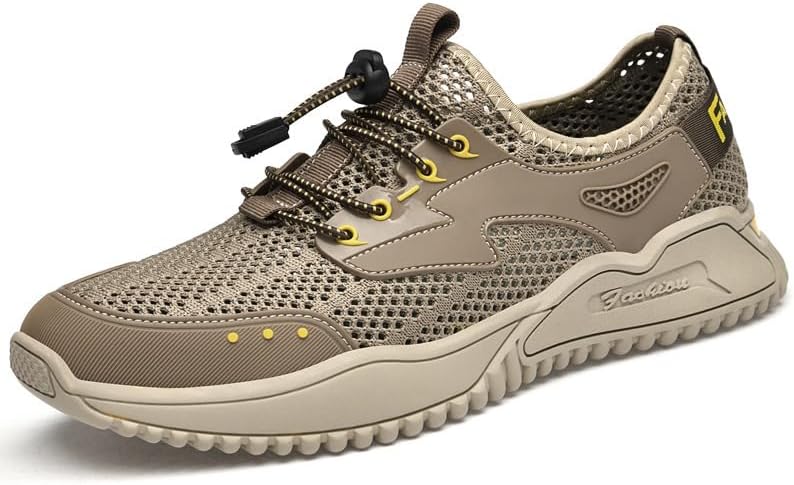 

Мужские кроссовки для походов с легкой посадкой, дышащая сетка, для трейлового бега, легкая обувь для прогулок и активного отдыха на свежем воздухе, летние спортивные кроссовки Qacksv, хаки