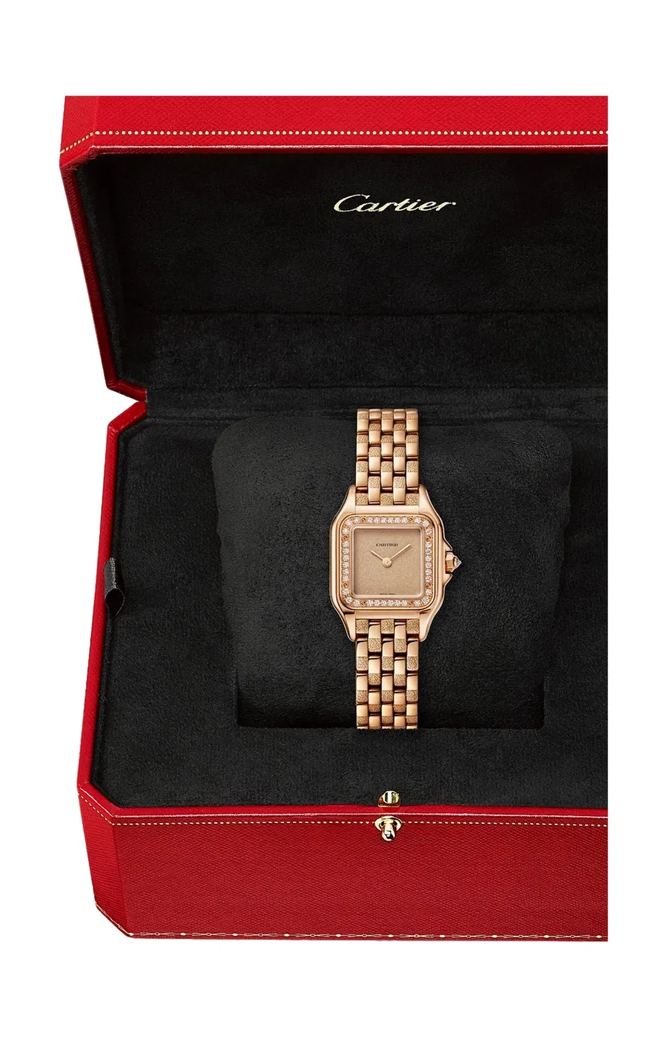 PANTHÈRE DE CARTIER МОДЕЛЬ МАЛАЯ, РОЗОВОЕ ЗОЛОТО, ДИАМАНТЫ, КВАРЦ - WJPN0058, золотой — фото 3