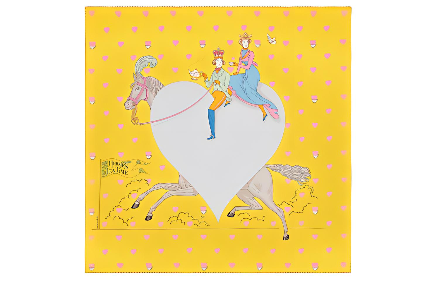 

HERMES Шёлковый шарф, Yellow