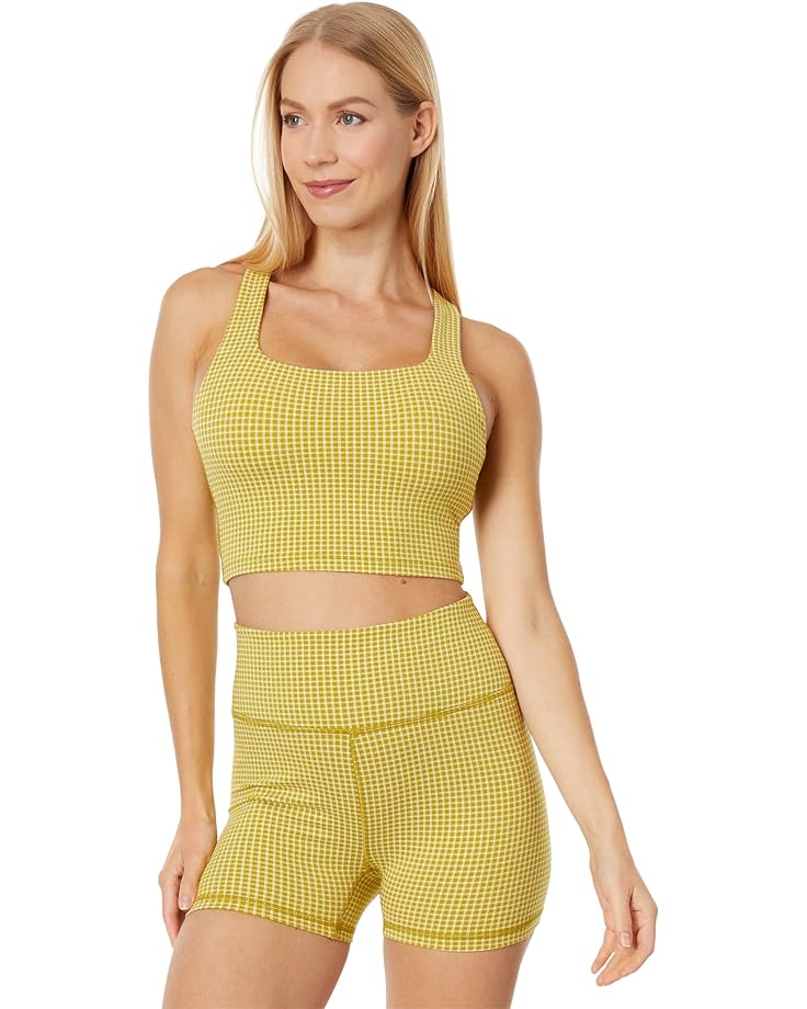 

Шорты Madewell Amaro Shorty Gingham, цвет Citrus Lime