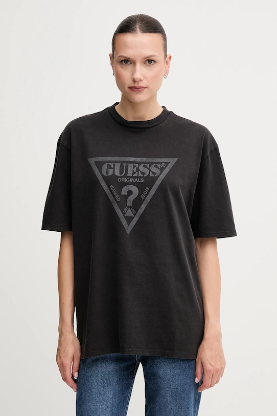 

Хлопковая футболка Guess Originals, черный