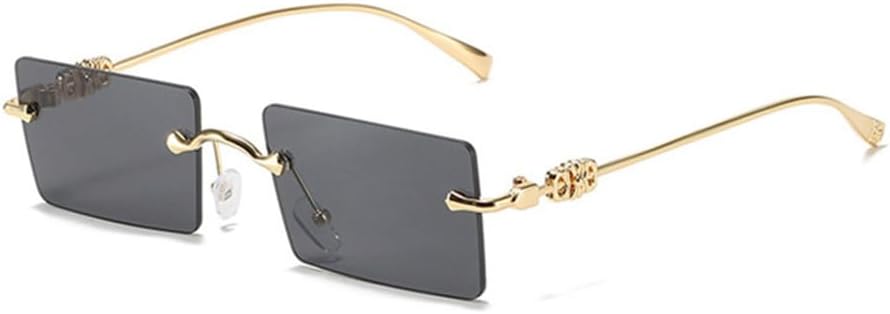 

Солнцезащитные очки без оправы, прямоугольной формы, женские и мужские, с градиентным переходом цвета, защита от УФ-излучения UV400, ретро-солнцезащитные очки без оправы HDUBFY, 1