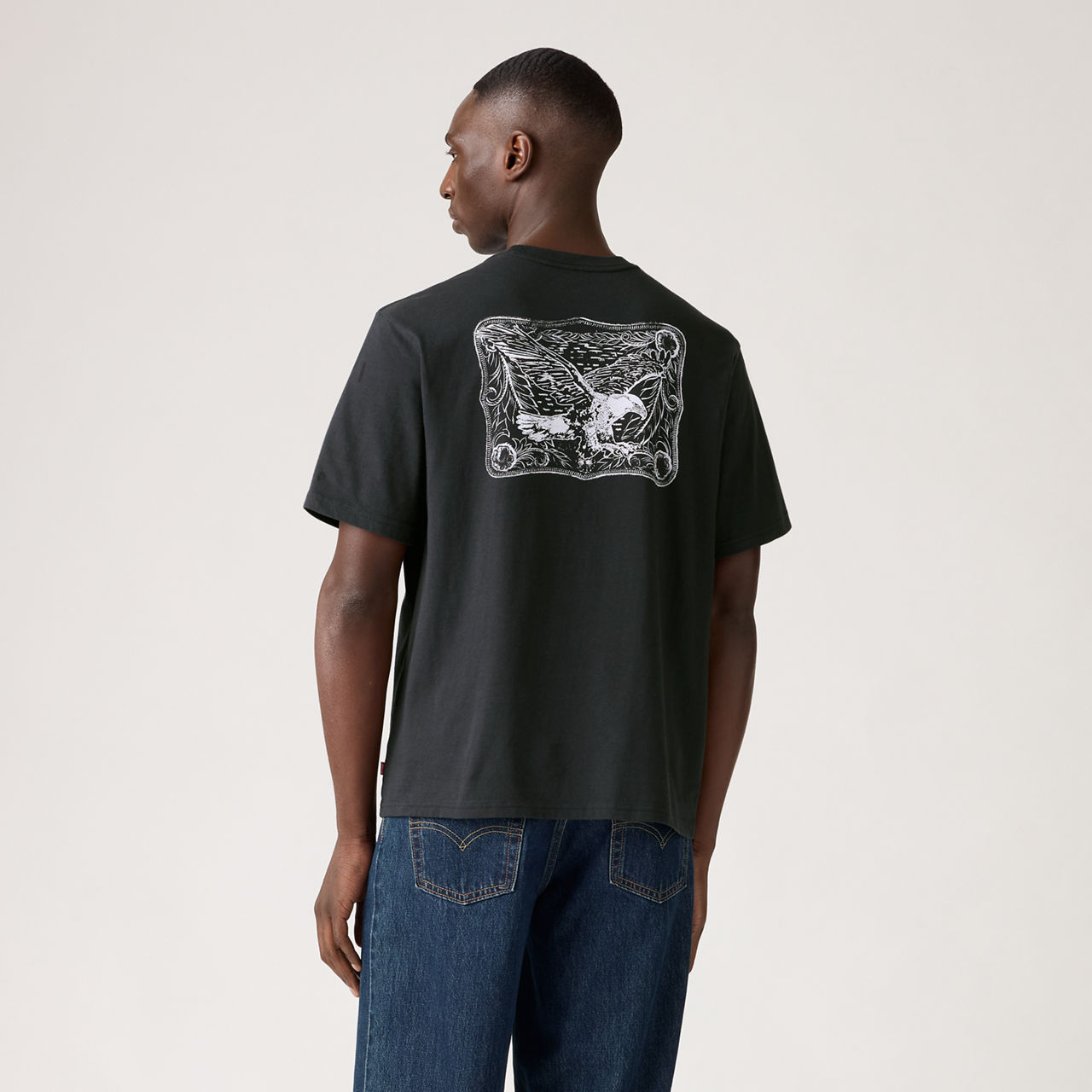 

Футболка свободного кроя с короткими рукавами и принтом Levi's, Eagle Buckle Jet Black - Black