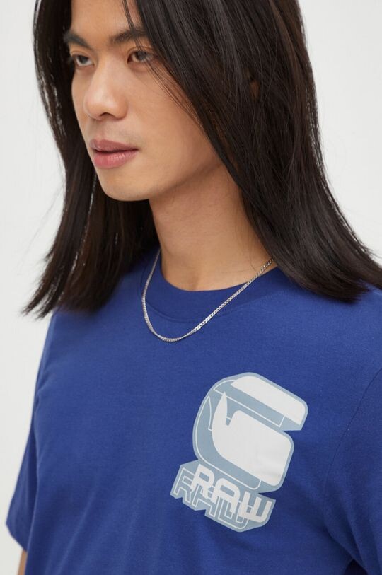 

Хлопковая футболка G-Star Raw, синий