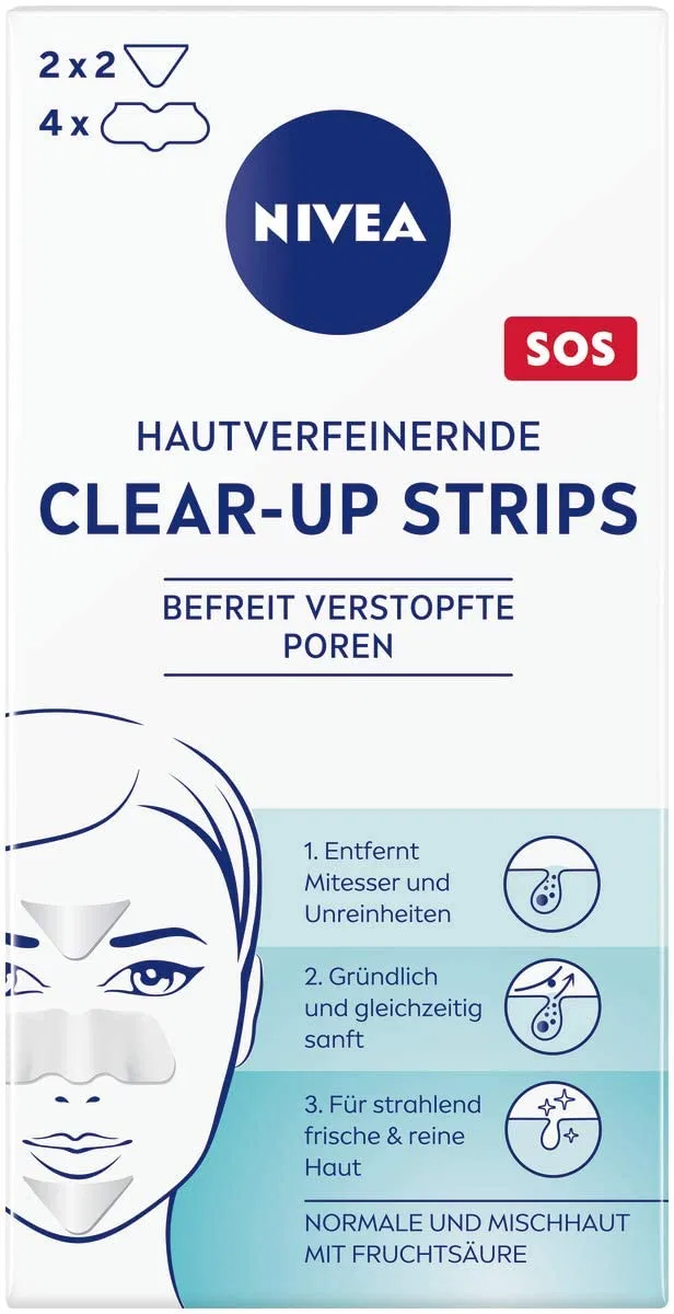 Очищающие полоски для лица NIVEA Visage Clear Up Strips с фруктовой кислотой Nivea