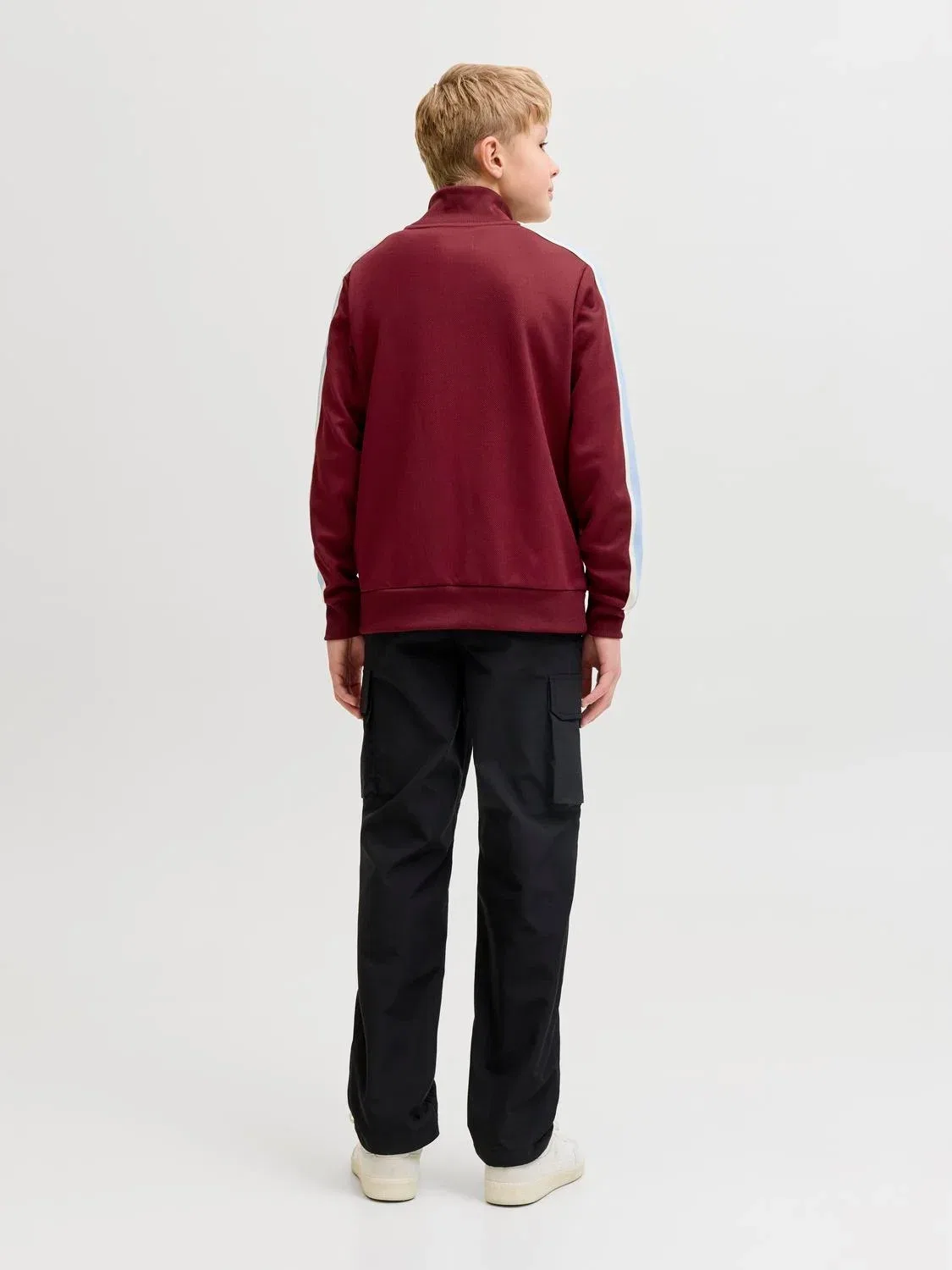 Спортивная кофта на молнии, JACK & JONES Junior, каберне — фото 3