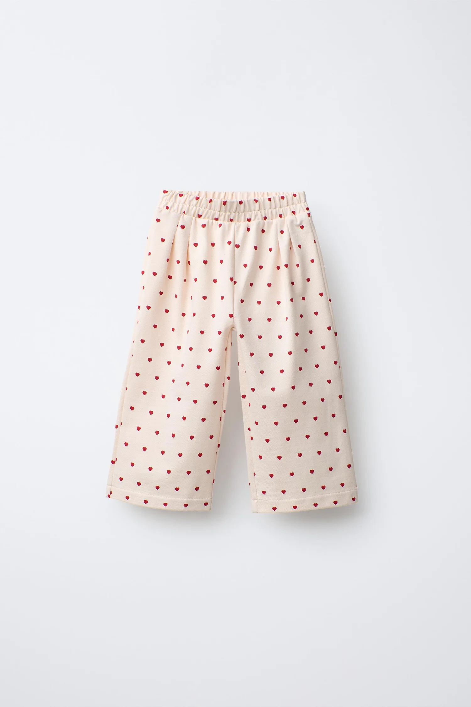 Брюки со складками в форме сердечек Zara, экрю