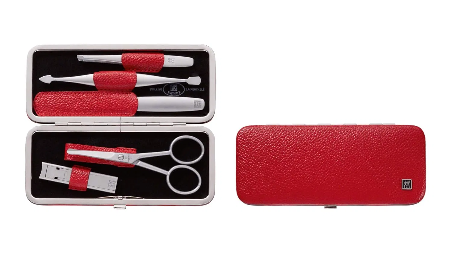 Маникюрно-педикюрный набор TWINOX 5 предметов ZWILLING в кожаном чехле ‎Zwilling, Red