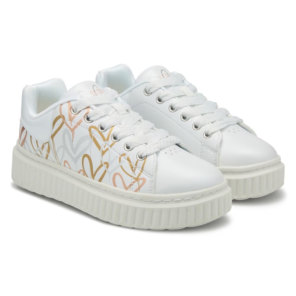 

Jgoldcrown hi ridge кроссовки маленькие/большие дети Skechers, белый