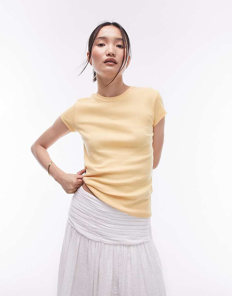 

Оранжевая длинная повседневная футболка Topshop