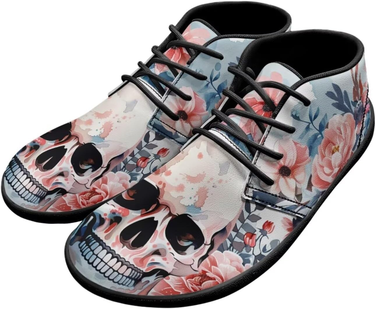 

Мужские кроссовки с черепами на голую ногу, подошва нулевая, противоскользящие, для бега, ходьбы и походов Xixirimido, Skull Flower