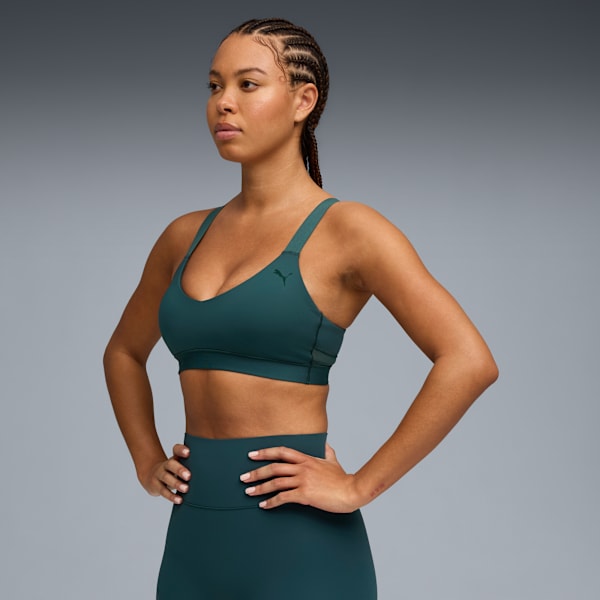 

Женский спортивный бюстгальтер с низкой ударной нагрузкой, отводящий влагу Shape Puma, зеленый