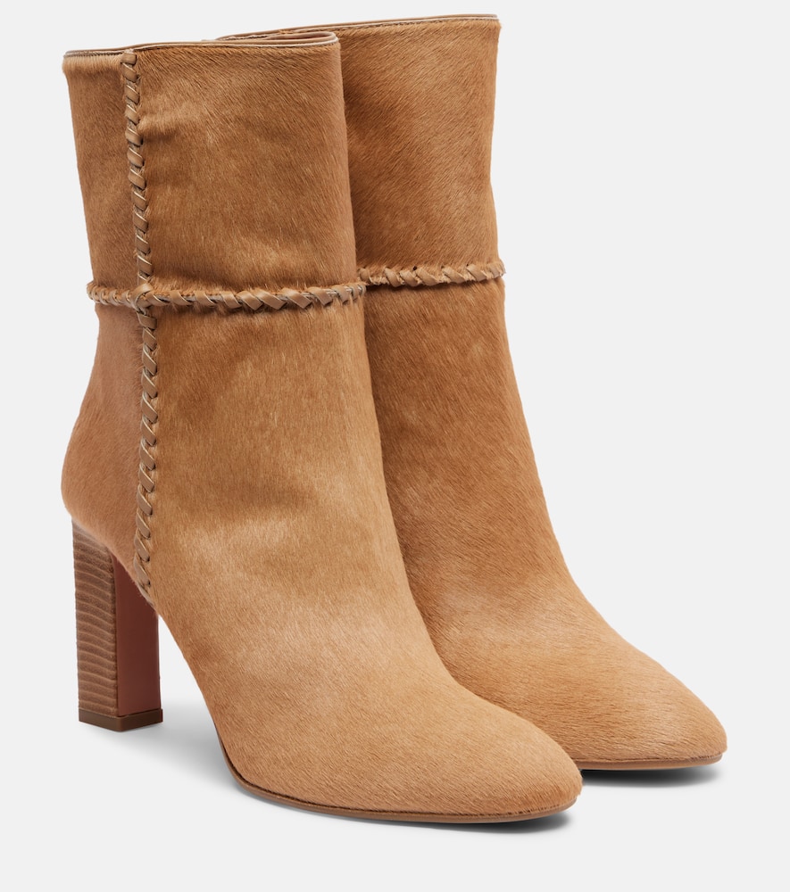 Ботфорты Indy 85 из телячьей кожи Aquazzura, Camel