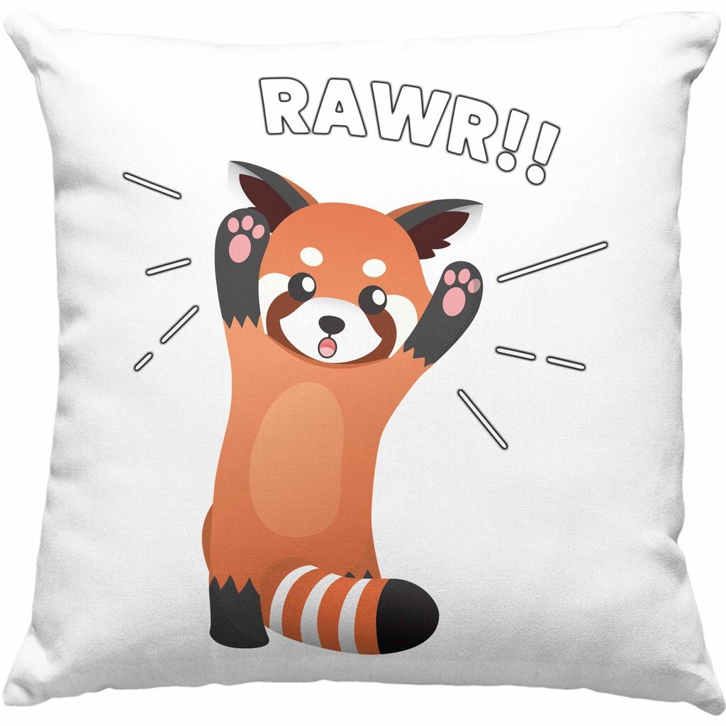 

Тенденция — декоративная подушка «Красная панда» с наполнителем 40x40 Rawr, идея детского подарка для мальчиков и девочек с забавным рисунком (зеленый) Trendation