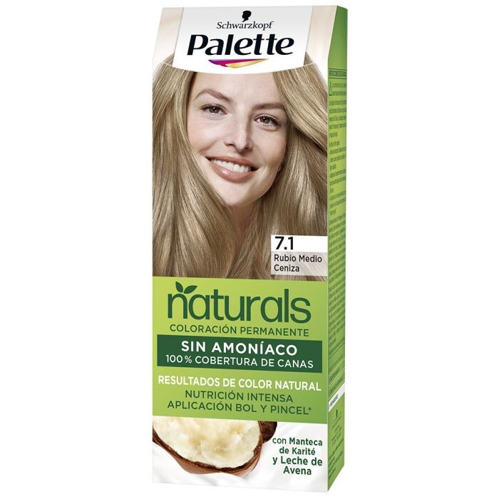 

Краска для волос Palette Naturals Coloración Permanente Sin Amoniaco Palette, 7.1 Rubio Medio Ceniza