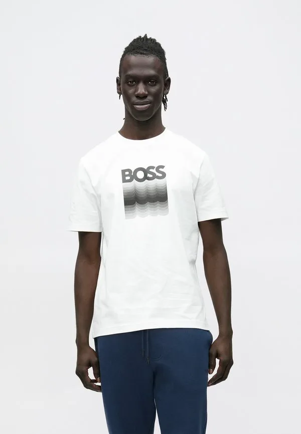 Футболка с принтом эмблемы Boss, White